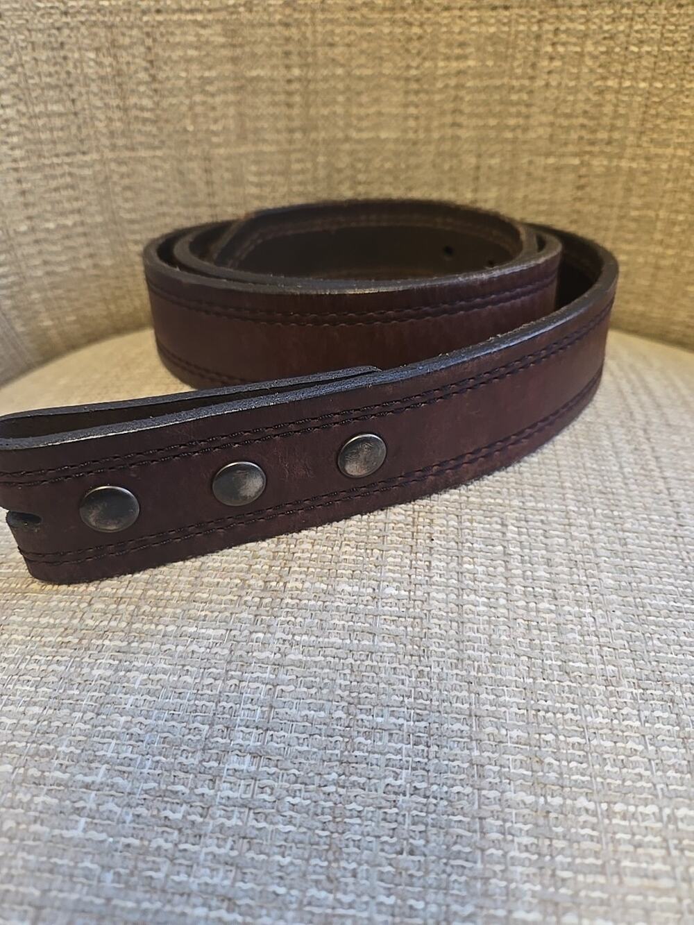 Danner Leather Belt 42 Oil Tanned Harness Leather Brown USA Made (No Buckle)